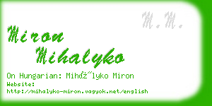 miron mihalyko business card